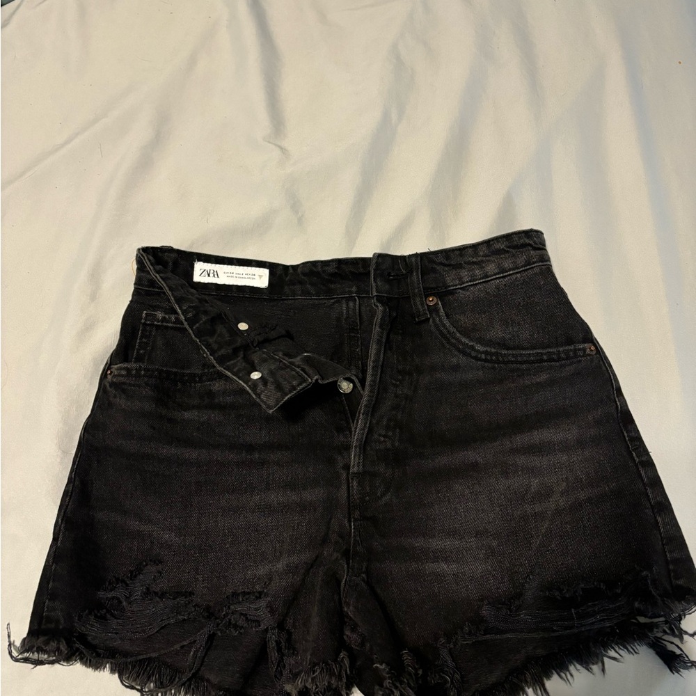 Zara Black Denim Shorts